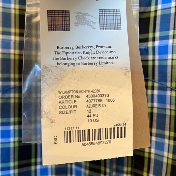 Burberry Ladies Blue Lampton Check Tie Waist Jumpsuit Brand Size 12 (US Size 10) - Picture 12 of 14